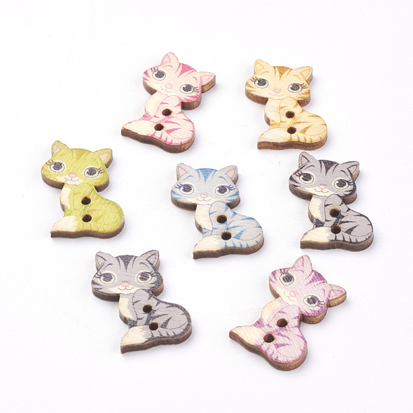 PandaHall 2-Hole Printed Wooden Buttons, Cat, Mixed Color, 27x17x2mm, Hole: 1.5mm Wood Cat Shape Multicolor
PandaHall 2-Hole Printed Wooden Buttons, Cat, Mixed Color, 27x17x2mm, Hole: 1.5mm Wood Cat Shape Multicolor