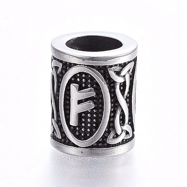 PandaHall 304 Stainless Steel Beads, Viking Runes Beads for Hair Beards, Dreadlocks Hair Braiding, Column with Rune/Futhark/Futhorc, Antique...
PandaHall 304 Stainless Steel Beads, Viking Runes Beads for Hair Beards, Dreadlocks Hair Braiding, Column with Rune/Futhark/Futhorc, Antique...