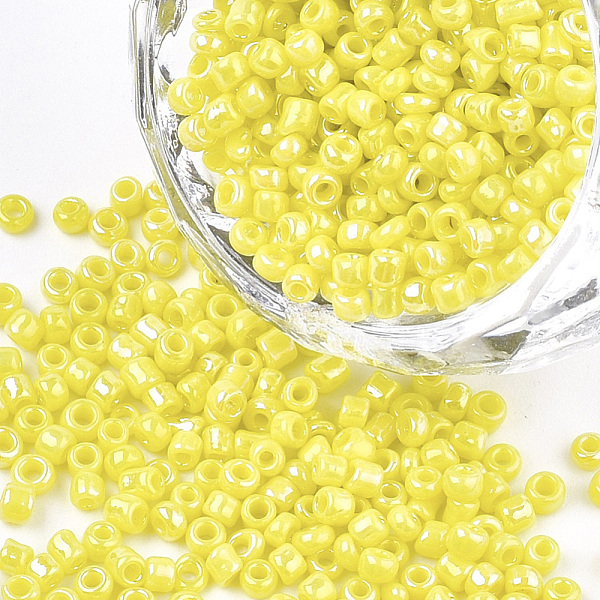 PandaHall Opaque Glass Seed Beads, Rainbow Plated, Round, Yellow, 2mm, Hole: 1mm, about 30000pcs/bag Glass Yellow
PandaHall Opaque Glass Seed Beads, Rainbow Plated, Round, Yellow, 2mm, Hole: 1mm, about 30000pcs/bag Glass Yellow