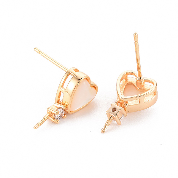 PandaHall Brass Micro Pave Clear Cubic Zirconia Earring Findings, for Half Drilled Beads, with Natural Shell, Nickel Free, Heart, Real 18K...
PandaHall Brass Micro Pave Clear Cubic Zirconia Earring Findings, for Half Drilled Beads, with Natural Shell, Nickel Free, Heart, Real 18K...