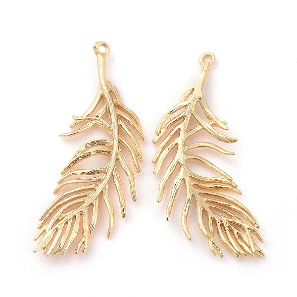 PandaHall Brass Pendants, Feather, Nickel Free, Real 18K Gold Plated, 36~37x15~16x1.5mm, Hole: 1.2mm Brass Feather
PandaHall Brass Pendants, Feather, Nickel Free, Real 18K Gold Plated, 36~37x15~16x1.5mm, Hole: 1.2mm Brass Feather