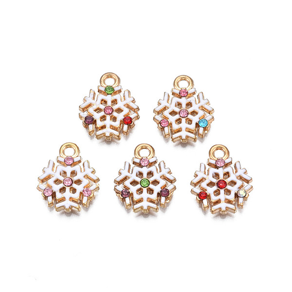 PandaHall Christmas Rack Plating Alloy Enamel Pendants, with Rhinestone, Cadmium Free & Nickel Free & Lead Free, Light Gold, Snowflake..., White
PandaHall Christmas Rack Plating Alloy Enamel Pendants, with Rhinestone, Cadmium Free & Nickel Free & Lead Free, Light Gold, Snowflake..., White