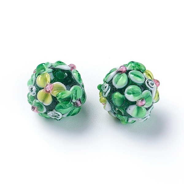 PandaHall Handmade Bumpy Lampwork Beads, Round, Green, 14~15mm, Hole: 1.5~1.6mm Lampwork Round Green
PandaHall Handmade Bumpy Lampwork Beads, Round, Green, 14~15mm, Hole: 1.5~1.6mm Lampwork Round Green