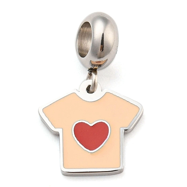 PandaHall 304 Stainless Steel Enamel European Dangle Charms, Large Hole Pendants, Clothes with Red Heart, Stainless Steel Color, Pink, 22mm...
PandaHall 304 Stainless Steel Enamel European Dangle Charms, Large Hole Pendants, Clothes with Red Heart, Stainless Steel Color, Pink, 22mm...