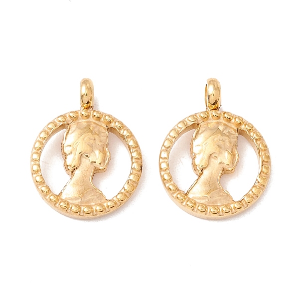 PandaHall Ion Plating(IP) 304 Stainless Steel Pendants, Flat Eound with Woman Pattern, Golden, 16x12x4mm, Hole: 2.4mm 304 Stainless Steel...
PandaHall Ion Plating(IP) 304 Stainless Steel Pendants, Flat Eound with Woman Pattern, Golden, 16x12x4mm, Hole: 2.4mm 304 Stainless Steel...