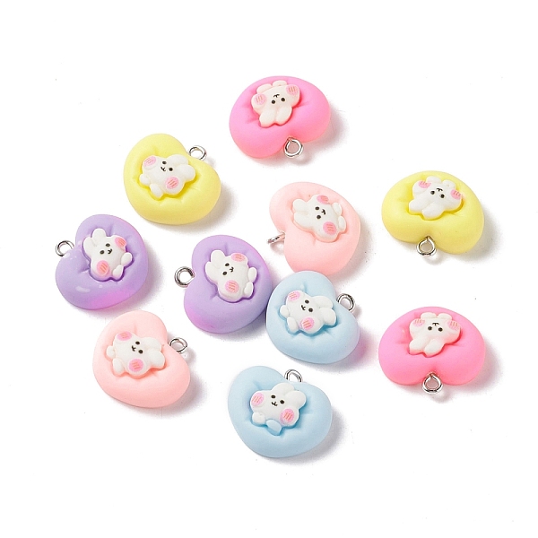 PandaHall Opaque Resin Pendants, with Platinum Tone Iron Loops, Heart with Rabbit Charms, Mixed Color, 18.5x20x8mm, Hole: 2mm Iron+Resin..., Multicolor
PandaHall Opaque Resin Pendants, with Platinum Tone Iron Loops, Heart with Rabbit Charms, Mixed Color, 18.5x20x8mm, Hole: 2mm Iron+Resin..., Multicolor