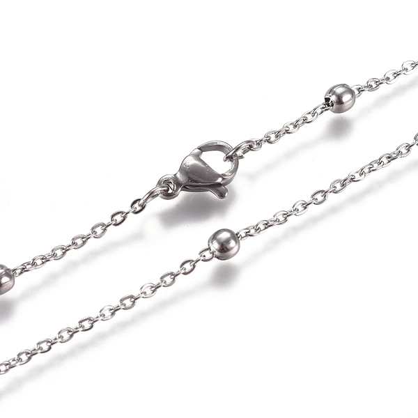 PandaHall 304 Stainless Steel Cable Chain Necklaces, with Round Beads and Lobster Claw Clasps, Stainless Steel Color, 19.68 inch(50cm)...
PandaHall 304 Stainless Steel Cable Chain Necklaces, with Round Beads and Lobster Claw Clasps, Stainless Steel Color, 19.68 inch(50cm)...