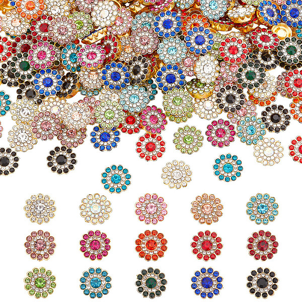 PandaHall CRASPIRE 300Pcs 15 Colors Glass Rhinestone Buttons, with Golden Tone ABS Plastic Findings, Flower, Mixed Color, 13x5mm..., Multicolor
PandaHall CRASPIRE 300Pcs 15 Colors Glass Rhinestone Buttons, with Golden Tone ABS Plastic Findings, Flower, Mixed Color, 13x5mm..., Multicolor