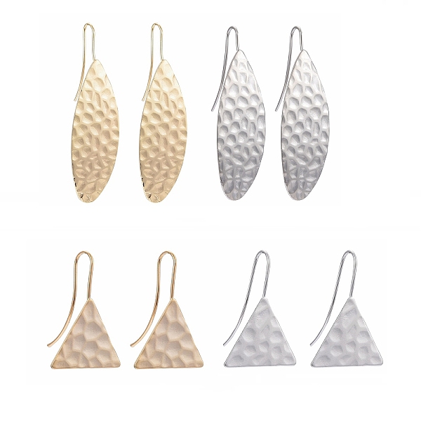 PandaHall 8Pcs 4 Style Hammered Brass Earring Hooks, with Horizontal Loop, Horse Eye & Triangle, Platinum & Golden, 2pcs/Style Brass
PandaHall 8Pcs 4 Style Hammered Brass Earring Hooks, with Horizontal Loop, Horse Eye & Triangle, Platinum & Golden, 2pcs/Style Brass
