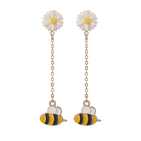 PandaHall Alloy Enamel Bee with Resin Daisy Dangle Stud Earrings, 304 Stainless Steel Chain Tassel Earrings for Women, Gold, 70mm, Pin...
PandaHall Alloy Enamel Bee with Resin Daisy Dangle Stud Earrings, 304 Stainless Steel Chain Tassel Earrings for Women, Gold, 70mm, Pin...