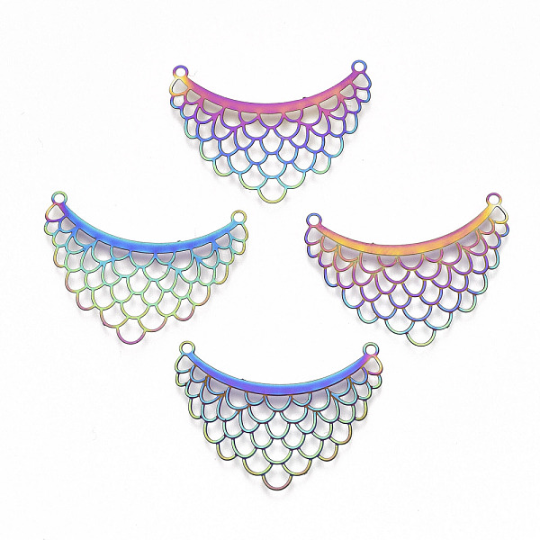 PandaHall Ion Plating(IP) 201 Stainless Steel Filigree Joiners Links, Etched Metal Embellishments, Fish Scale Pattern, Rainbow Color...
PandaHall Ion Plating(IP) 201 Stainless Steel Filigree Joiners Links, Etched Metal Embellishments, Fish Scale Pattern, Rainbow Color...