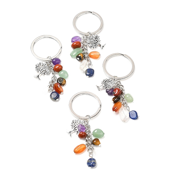PandaHall Natural Gemstone Keychains, with Alloy Tree of Life Charms and Keychain Ring Clasps, 83mm Mixed Stone Tree of Life
PandaHall Natural Gemstone Keychains, with Alloy Tree of Life Charms and Keychain Ring Clasps, 83mm Mixed Stone Tree of Life