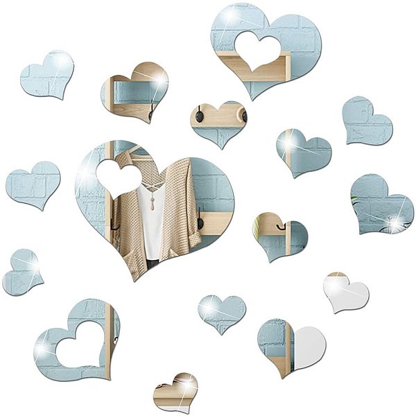 PandaHall AHANDMAKER Heart Shaped Mirror Wall Stickers, 64Pcs Acrylic Removable Love Heart Shape Mirror Setting Wall Sticker Decal for Home..., Silver
PandaHall AHANDMAKER Heart Shaped Mirror Wall Stickers, 64Pcs Acrylic Removable Love Heart Shape Mirror Setting Wall Sticker Decal for Home..., Silver