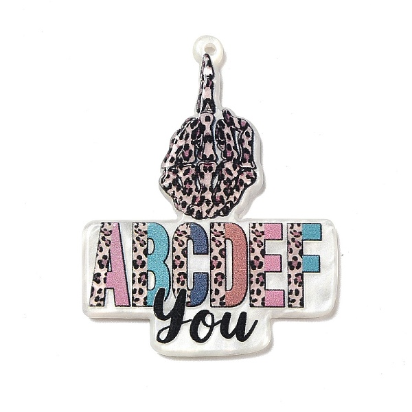 PandaHall Acrylic Pendants, Skull Hand Theme Charms, Word, 50x38.5x2.7mm, Hole: 1.6mm Acrylic Word
PandaHall Acrylic Pendants, Skull Hand Theme Charms, Word, 50x38.5x2.7mm, Hole: 1.6mm Acrylic Word
