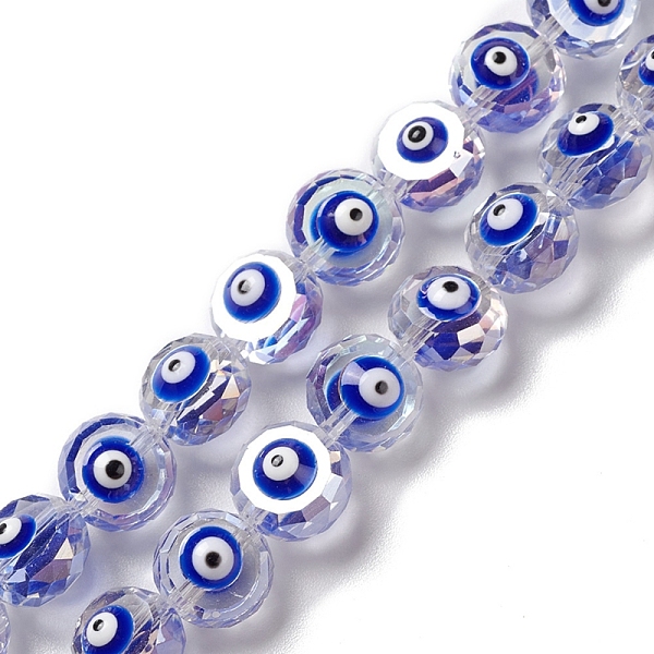 PandaHall Transparent Evil Eye Glass Beads Strands, with Enamel, Faceted, Flat Round, Blue, 10x8~8.5mm, Hole: 1.4mm, about 40pcs/strand...
PandaHall Transparent Evil Eye Glass Beads Strands, with Enamel, Faceted, Flat Round, Blue, 10x8~8.5mm, Hole: 1.4mm, about 40pcs/strand...