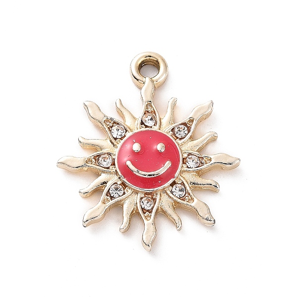 PandaHall Alloy Enamel Pendants, with Crystal Rhinestone, Smiling Sun Charms, Golden, Crimson, 22.5x19.5x2.5mm, Hole: 2mm Alloy..., Pink
PandaHall Alloy Enamel Pendants, with Crystal Rhinestone, Smiling Sun Charms, Golden, Crimson, 22.5x19.5x2.5mm, Hole: 2mm Alloy..., Pink