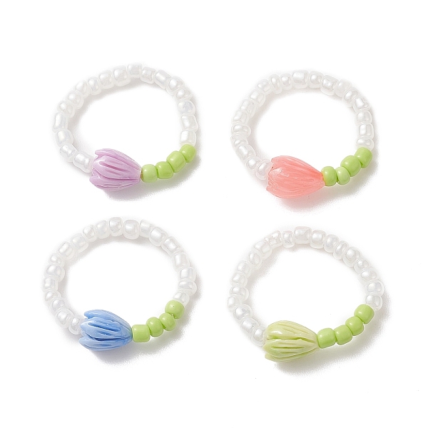 PandaHall Flower Bud Synthetic Coral & Glass Seed Beaded Stretch Ring for Women, Mixed Color, Inner Diameter: 18mm Glass Multicolor
PandaHall Flower Bud Synthetic Coral & Glass Seed Beaded Stretch Ring for Women, Mixed Color, Inner Diameter: 18mm Glass Multicolor