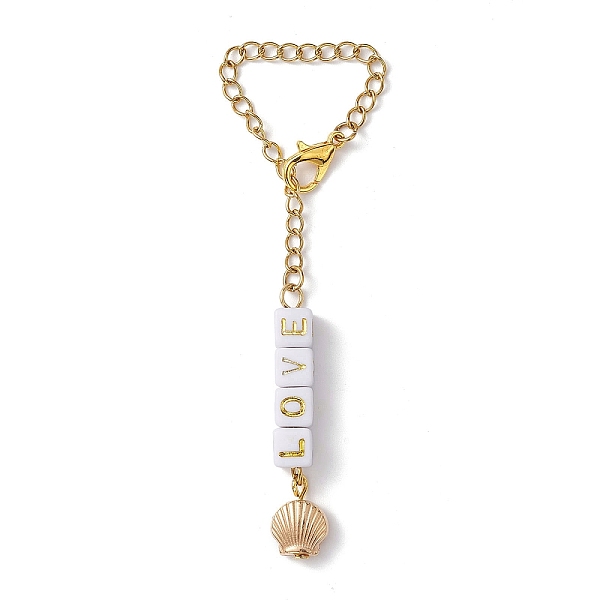 PandaHall LOVE Acrylic Cup Charms, 304 Stainless Steel Chains and ABS Plastic Shell Beads, Golden, 80mm Acrylic Shell Shape
PandaHall LOVE Acrylic Cup Charms, 304 Stainless Steel Chains and ABS Plastic Shell Beads, Golden, 80mm Acrylic Shell Shape