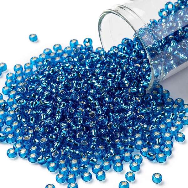 PandaHall TOHO Round Seed Beads, Japanese Seed Beads, (2206) Silver Lined Dark Aqua, 8/0, 3mm, Hole: 1mm, about 1110pcs/50g Glass Cyan
PandaHall TOHO Round Seed Beads, Japanese Seed Beads, (2206) Silver Lined Dark Aqua, 8/0, 3mm, Hole: 1mm, about 1110pcs/50g Glass Cyan