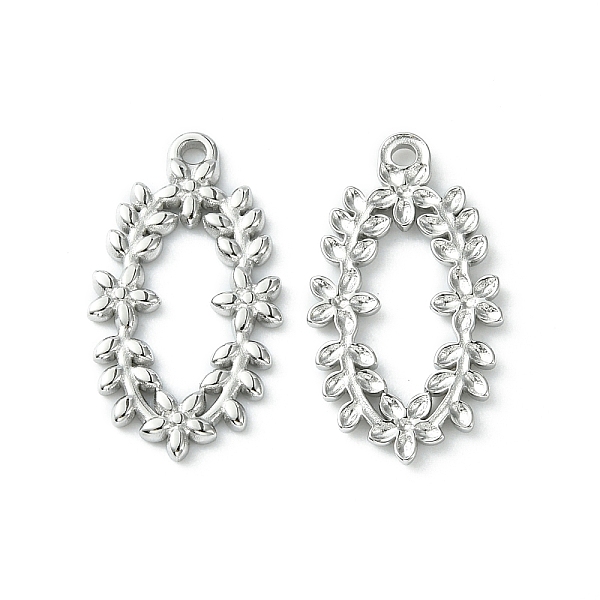PandaHall 304 Stainless Steel Pendants, Oval with Flower Charms, Stainless Steel Color, 22x12x1.4mm, Hole: 1.4mm 304 Stainless Steel Oval
PandaHall 304 Stainless Steel Pendants, Oval with Flower Charms, Stainless Steel Color, 22x12x1.4mm, Hole: 1.4mm 304 Stainless Steel Oval
