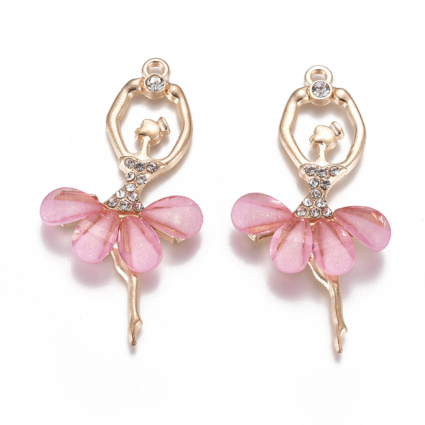 PandaHall Alloy Big Pendants, with Resin & Crystal Rhinestone, Faceted, Ballerina, Golden, Pearl Pink, 59~60x30~31x4.5mm, Hole: 2.5mm...
PandaHall Alloy Big Pendants, with Resin & Crystal Rhinestone, Faceted, Ballerina, Golden, Pearl Pink, 59~60x30~31x4.5mm, Hole: 2.5mm...