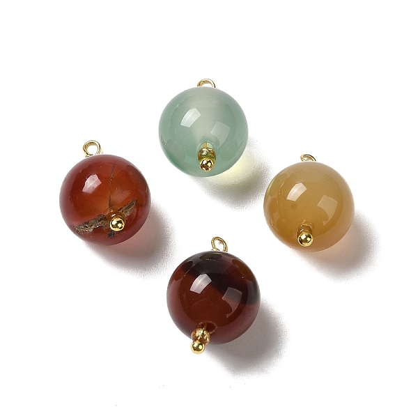 PandaHall Dyed Natural Agate Pendants, Round Charms with Real 18K Gold Plated Brass Loops, Mixed Color, 20~20.5x11.5~12.5mm, Hole: 1.4~1.5mm..., Multicolor
PandaHall Dyed Natural Agate Pendants, Round Charms with Real 18K Gold Plated Brass Loops, Mixed Color, 20~20.5x11.5~12.5mm, Hole: 1.4~1.5mm..., Multicolor