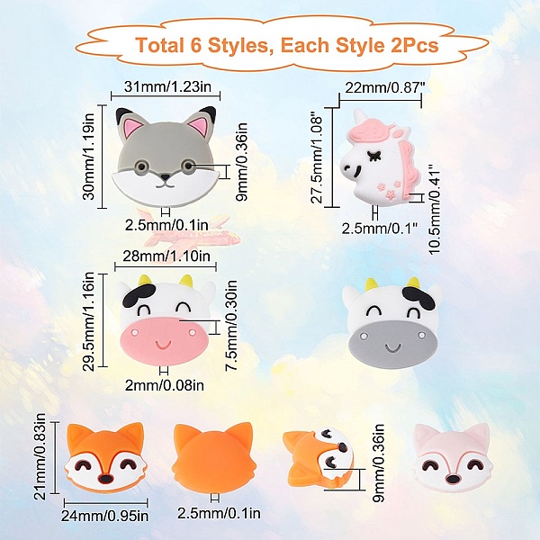 PandaHall SUNNYCLUE 1 Box 12Pcs 3 Style Silicone Animal Beads Silicone Beads Bulk Fox Cat Cow Loose Spacer Double Sided Animals Beads for..., Multicolor
PandaHall SUNNYCLUE 1 Box 12Pcs 3 Style Silicone Animal Beads Silicone Beads Bulk Fox Cat Cow Loose Spacer Double Sided Animals Beads for..., Multicolor