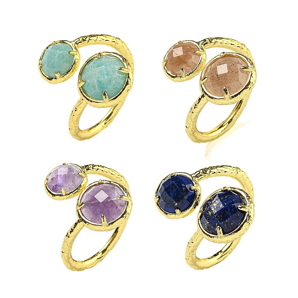 PandaHall Round Natural Gemstone Open Cuff Rings, Golden Plated Brass Ring for Unisex, Inner Diameter: 19mm Mixed Stone Round
PandaHall Round Natural Gemstone Open Cuff Rings, Golden Plated Brass Ring for Unisex, Inner Diameter: 19mm Mixed Stone Round