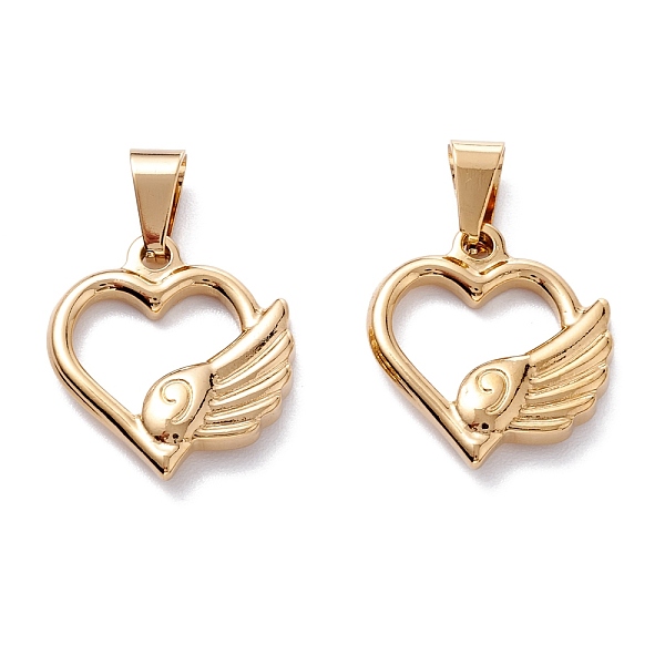 PandaHall 304 Stainless Steel Pendants, Heart with Wing, Golden, 23.5x21.5x4mm, Hole: 7x4mm 304 Stainless Steel Heart
PandaHall 304 Stainless Steel Pendants, Heart with Wing, Golden, 23.5x21.5x4mm, Hole: 7x4mm 304 Stainless Steel Heart
