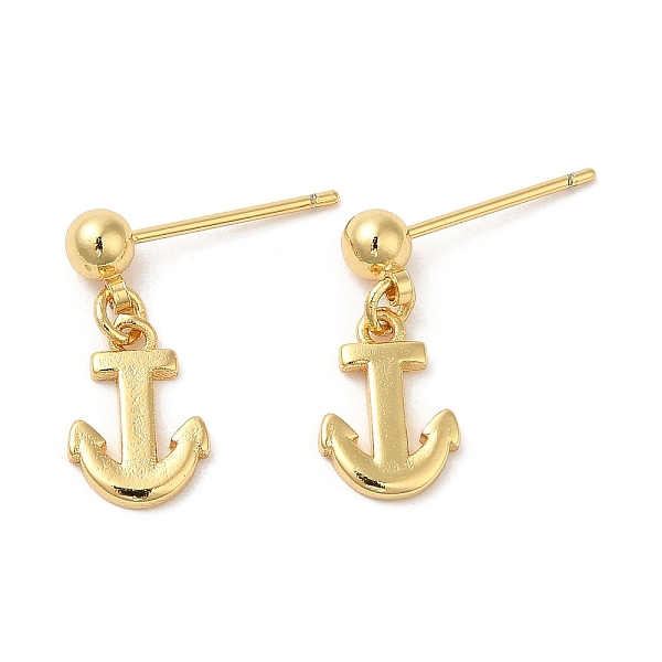 PandaHall Rack Plating Brass Anchor Dangle Stud Earrings, Lead Free & Cadmium Free, Real 18K Gold Plated, 18x8mm Brass Anchor & Helm
PandaHall Rack Plating Brass Anchor Dangle Stud Earrings, Lead Free & Cadmium Free, Real 18K Gold Plated, 18x8mm Brass Anchor & Helm