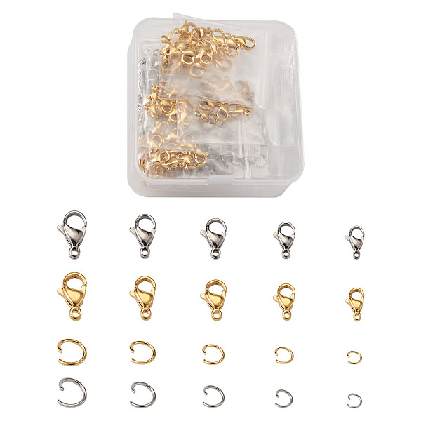PandaHall 304 Stainless Steel Lobster Claw Clasps, Manual Polishing, with Open Jump Rings, Golden & Stainless Steel Color, 300pcs/box 304...
PandaHall 304 Stainless Steel Lobster Claw Clasps, Manual Polishing, with Open Jump Rings, Golden & Stainless Steel Color, 300pcs/box 304...