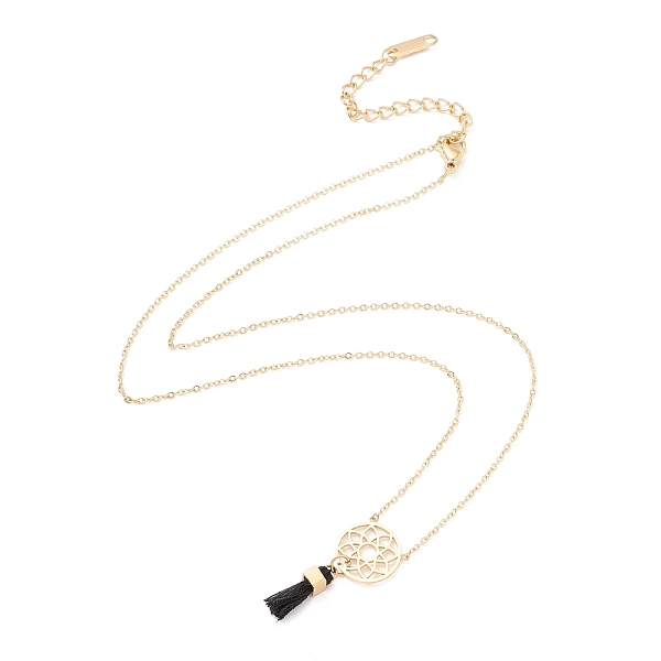 PandaHall 304 Stainless Steel Necklaces, with Round & Tassel Pendant, for Women, Golden, 41.2cm 304 Stainless Steel
PandaHall 304 Stainless Steel Necklaces, with Round & Tassel Pendant, for Women, Golden, 41.2cm 304 Stainless Steel