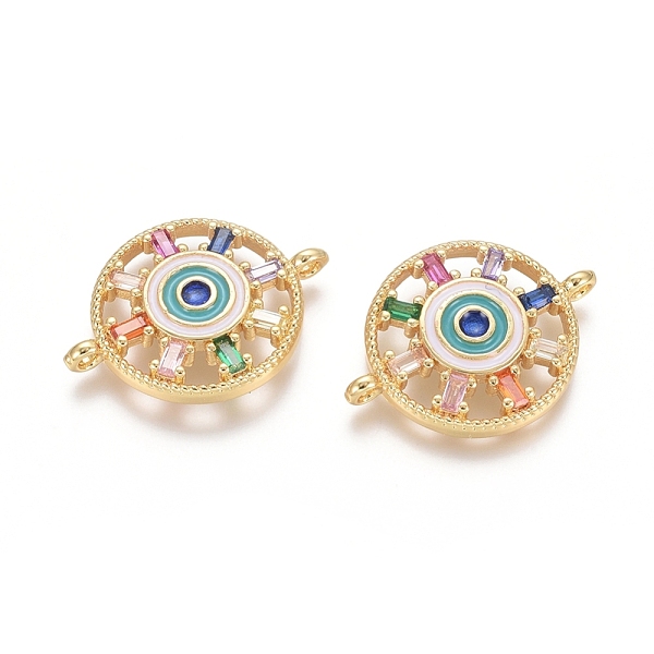PandaHall Brass Micro Pave Cubic Zirconia Links connectors, with Enamel, Flat Round with Evil Eye, Colorful, Golden, 17x23x3.5mm, Hole...
PandaHall Brass Micro Pave Cubic Zirconia Links connectors, with Enamel, Flat Round with Evil Eye, Colorful, Golden, 17x23x3.5mm, Hole...