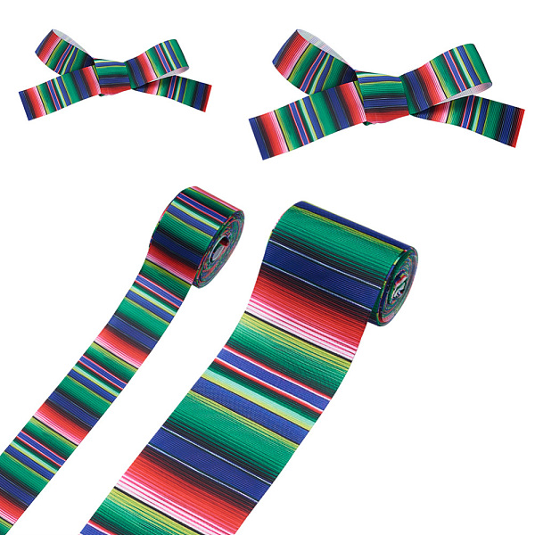 PandaHall 2Rolls 2 Styles Stripe Pattern Printed Polyester Grosgrain Ribbon, for DIY Bowknot Accessories, Colorful, 1roll/style Polyester
PandaHall 2Rolls 2 Styles Stripe Pattern Printed Polyester Grosgrain Ribbon, for DIY Bowknot Accessories, Colorful, 1roll/style Polyester