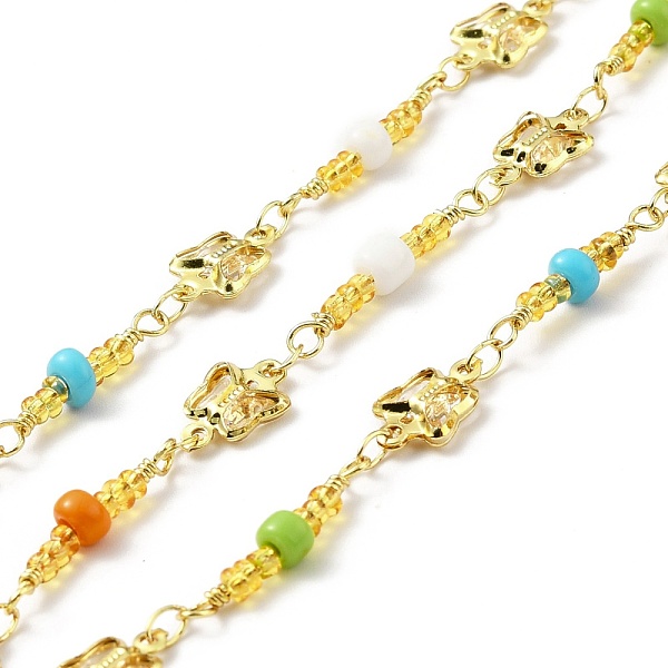 PandaHall Handmade Eco-friendly Brass Butterfly Link Chain, with Glass Beaded, Long-Lasting Plated, Golden, Soldered, with Spool, Colorful...
PandaHall Handmade Eco-friendly Brass Butterfly Link Chain, with Glass Beaded, Long-Lasting Plated, Golden, Soldered, with Spool, Colorful...