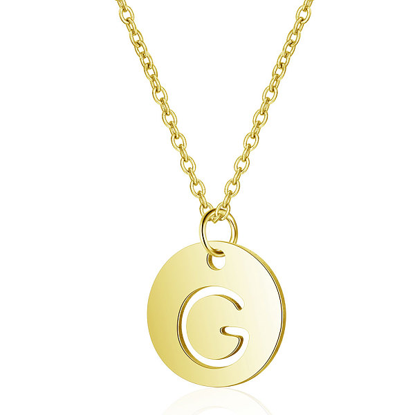 PandaHall 201 Stainless Steel Initial Pendants Necklaces, with Cable Chains, Flat Round with Letter, Golden, Letter.G, 16.3 inch(40cm), 1mm...
PandaHall 201 Stainless Steel Initial Pendants Necklaces, with Cable Chains, Flat Round with Letter, Golden, Letter.G, 16.3 inch(40cm), 1mm...