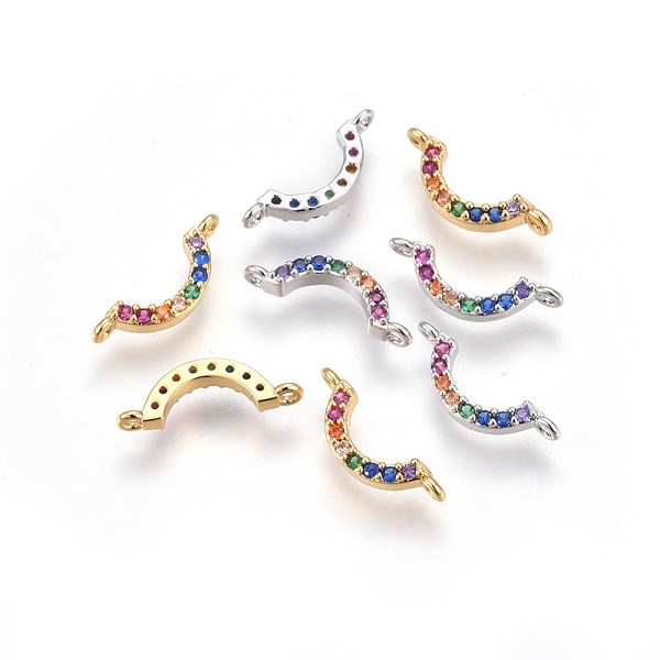 PandaHall Brass Cubic Zirconia Links, Long-Lasting Plated, Curved, Colorful, Mixed Color, 4.3x13.8x2mm, Hole: 0.8mm Brass+Cubic Zirconia...
PandaHall Brass Cubic Zirconia Links, Long-Lasting Plated, Curved, Colorful, Mixed Color, 4.3x13.8x2mm, Hole: 0.8mm Brass+Cubic Zirconia...