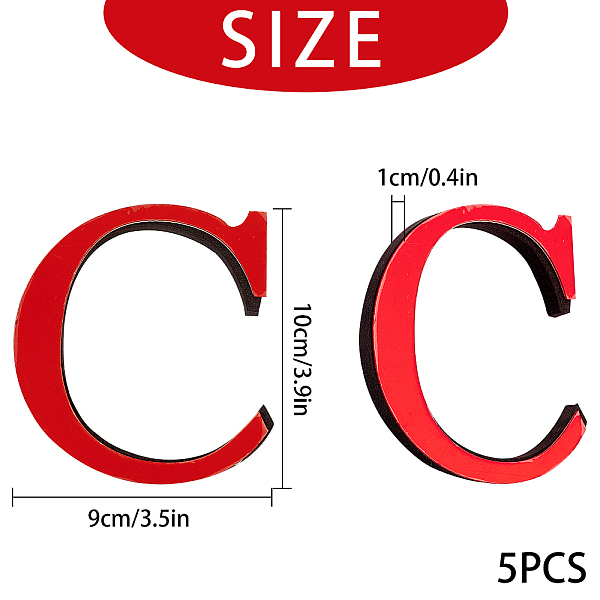 PandaHall CREATCABIN Acrylic Mirror Wall Stickers Decal, with EVA Foam, Alphabet, Letter.C, Foam: 100x90x10.5mm, 100x90x1mm Acrylic Letter C..., Red
PandaHall CREATCABIN Acrylic Mirror Wall Stickers Decal, with EVA Foam, Alphabet, Letter.C, Foam: 100x90x10.5mm, 100x90x1mm Acrylic Letter C..., Red