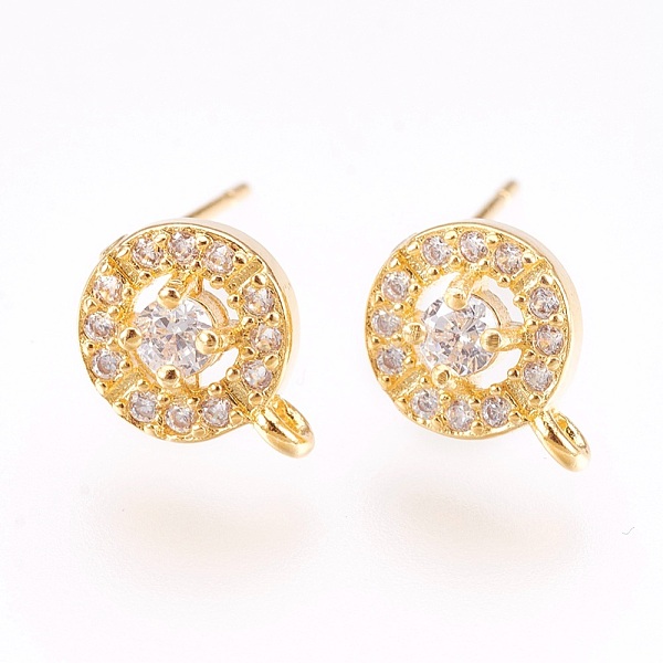 PandaHall Brass Micro Pave Cubic Zirconia Stud Earring Findings, with Loop, Lead Free & Cadmium Free, Flat Round, Clear, Golden...
PandaHall Brass Micro Pave Cubic Zirconia Stud Earring Findings, with Loop, Lead Free & Cadmium Free, Flat Round, Clear, Golden...