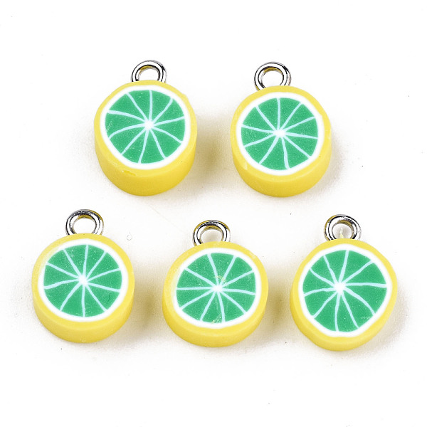 PandaHall Handmade Polymer Clay Charms, with Platinum Tone Iron Findings, Lime Green, 13~15x10.5~11.5x4~5mm, Hole: 1.8mm Polymer Clay Fruit
PandaHall Handmade Polymer Clay Charms, with Platinum Tone Iron Findings, Lime Green, 13~15x10.5~11.5x4~5mm, Hole: 1.8mm Polymer Clay Fruit