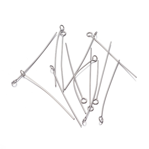 PandaHall 304 Stainless Steel Eye Pins, Stainless Steel Color, 40mm, Hole: 2mm, Pin: 0.6mm 304 Stainless Steel
PandaHall 304 Stainless Steel Eye Pins, Stainless Steel Color, 40mm, Hole: 2mm, Pin: 0.6mm 304 Stainless Steel
