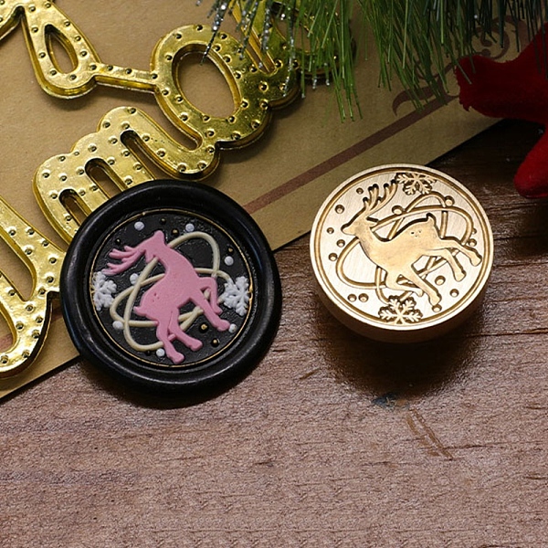 PandaHall Christmas Series Wax Seal Brass Stamp Head, for Wax Seal Stamp, Golden, Deer, 25x14mm, Inner Diameter: 7.5mm Brass Deer
PandaHall Christmas Series Wax Seal Brass Stamp Head, for Wax Seal Stamp, Golden, Deer, 25x14mm, Inner Diameter: 7.5mm Brass Deer