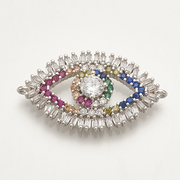 PandaHall Brass Micro Pave Cubic Zirconia Links, Eye, Colorful, Platinum, 18.5x32x5mm, Hole: 1mm Brass+Cubic Zirconia Eye
PandaHall Brass Micro Pave Cubic Zirconia Links, Eye, Colorful, Platinum, 18.5x32x5mm, Hole: 1mm Brass+Cubic Zirconia Eye
