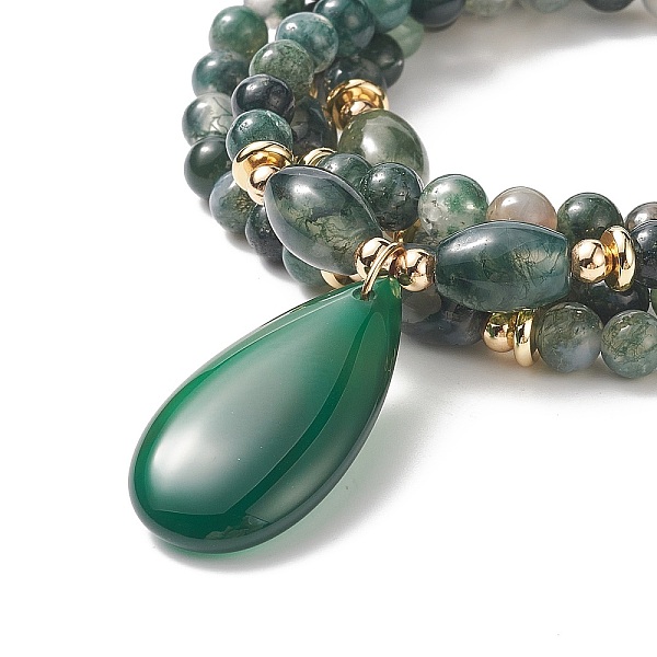 PandaHall Natural Moss Agate & Brass Beaded Four Loops Wrap Bracelet with Natural Agate Teardrop Charms, Gemstone Bracelet Pendant Necklace...
PandaHall Natural Moss Agate & Brass Beaded Four Loops Wrap Bracelet with Natural Agate Teardrop Charms, Gemstone Bracelet Pendant Necklace...