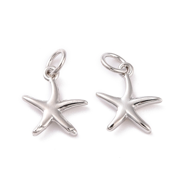 PandaHall Brass Charms, with Jump Ring, Cadmium Free & Lead Free, Starfish, Platinum, 12x10.5x2mm, Hole: 3mm Brass Starfish
PandaHall Brass Charms, with Jump Ring, Cadmium Free & Lead Free, Starfish, Platinum, 12x10.5x2mm, Hole: 3mm Brass Starfish