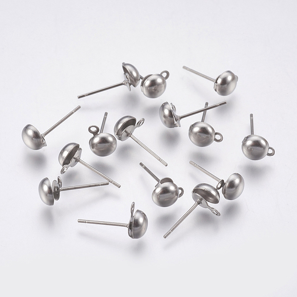 PandaHall 304 Stainless Steel Stud Earring Findings, with Loop, Half Round, Stainless Steel Color, 16mm, Hole: 1mm, Pin: 0.7mm 304 Stainless...
PandaHall 304 Stainless Steel Stud Earring Findings, with Loop, Half Round, Stainless Steel Color, 16mm, Hole: 1mm, Pin: 0.7mm 304 Stainless...