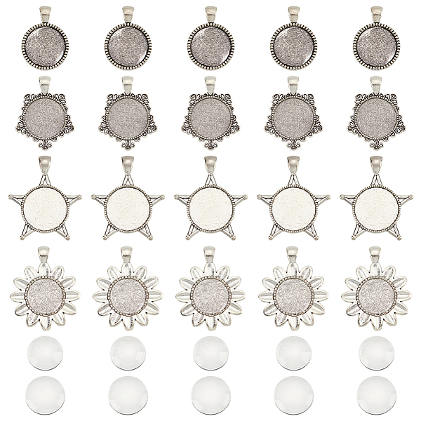 PandaHall DIY Blank Dome Geometry Pendant Making Kit, Including Flat Round & Star & Flower Alloy Pendant Cabochon Settings, Glass Cabochons..., Clear
PandaHall DIY Blank Dome Geometry Pendant Making Kit, Including Flat Round & Star & Flower Alloy Pendant Cabochon Settings, Glass Cabochons..., Clear