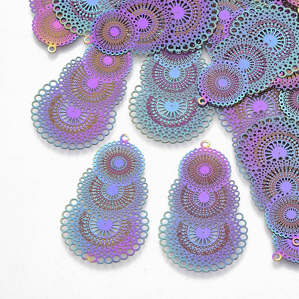 PandaHall Ion Plating(IP) 304 Stainless Steel Filigree Pendants, Etched Metal Embellishments, Rainbow Color, 40x24.5x0.3mm, Hole: 1mm 304...
PandaHall Ion Plating(IP) 304 Stainless Steel Filigree Pendants, Etched Metal Embellishments, Rainbow Color, 40x24.5x0.3mm, Hole: 1mm 304...