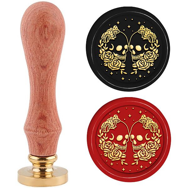 PandaHall Skull Wax Seal Stamp Kit, 30mm Skull with Rose Sealing Stamp Removable Retro Brass Head Stamp with Wooden Handle for Halloween...
PandaHall Skull Wax Seal Stamp Kit, 30mm Skull with Rose Sealing Stamp Removable Retro Brass Head Stamp with Wooden Handle for Halloween...