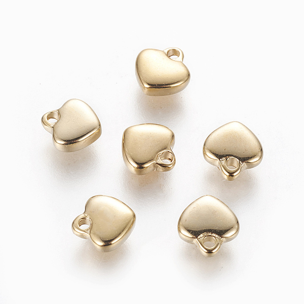 PandaHall 304 Stainless Steel Charms, Puffed Heart, Golden, 7.5x7x2.5mm, Hole: 1.2mm 304 Stainless Steel Heart
PandaHall 304 Stainless Steel Charms, Puffed Heart, Golden, 7.5x7x2.5mm, Hole: 1.2mm 304 Stainless Steel Heart